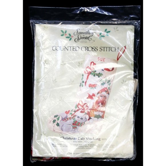 Candamar Something Special Christmas Cats Stocking Kit Needlepoint Cross Stitch - Picture 2 of 7